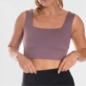 Parallel Apparel Square Neck Crop Top in Mauve sz medium